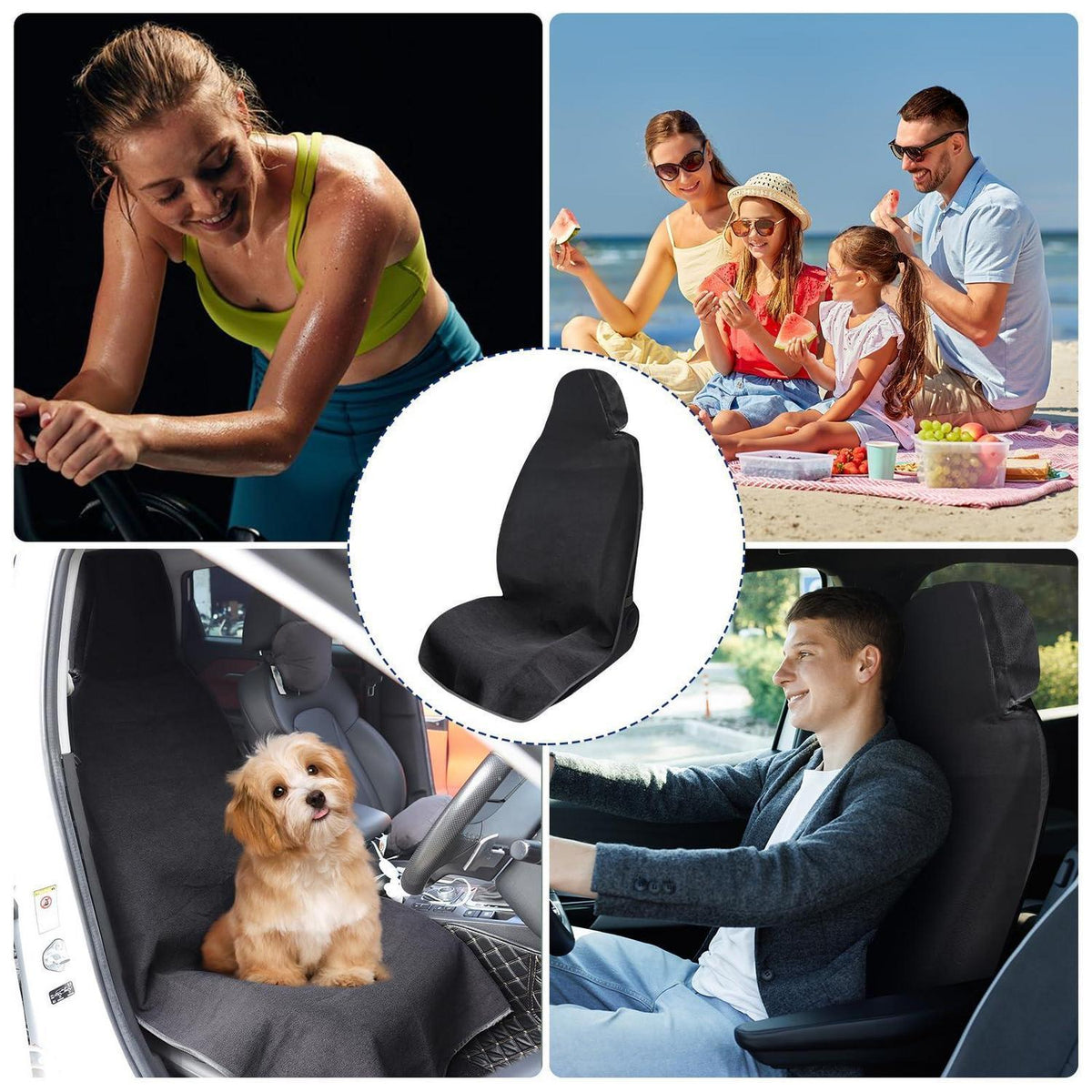 Wasserdichte Autositzbezüge 2er-Pack Schwarz