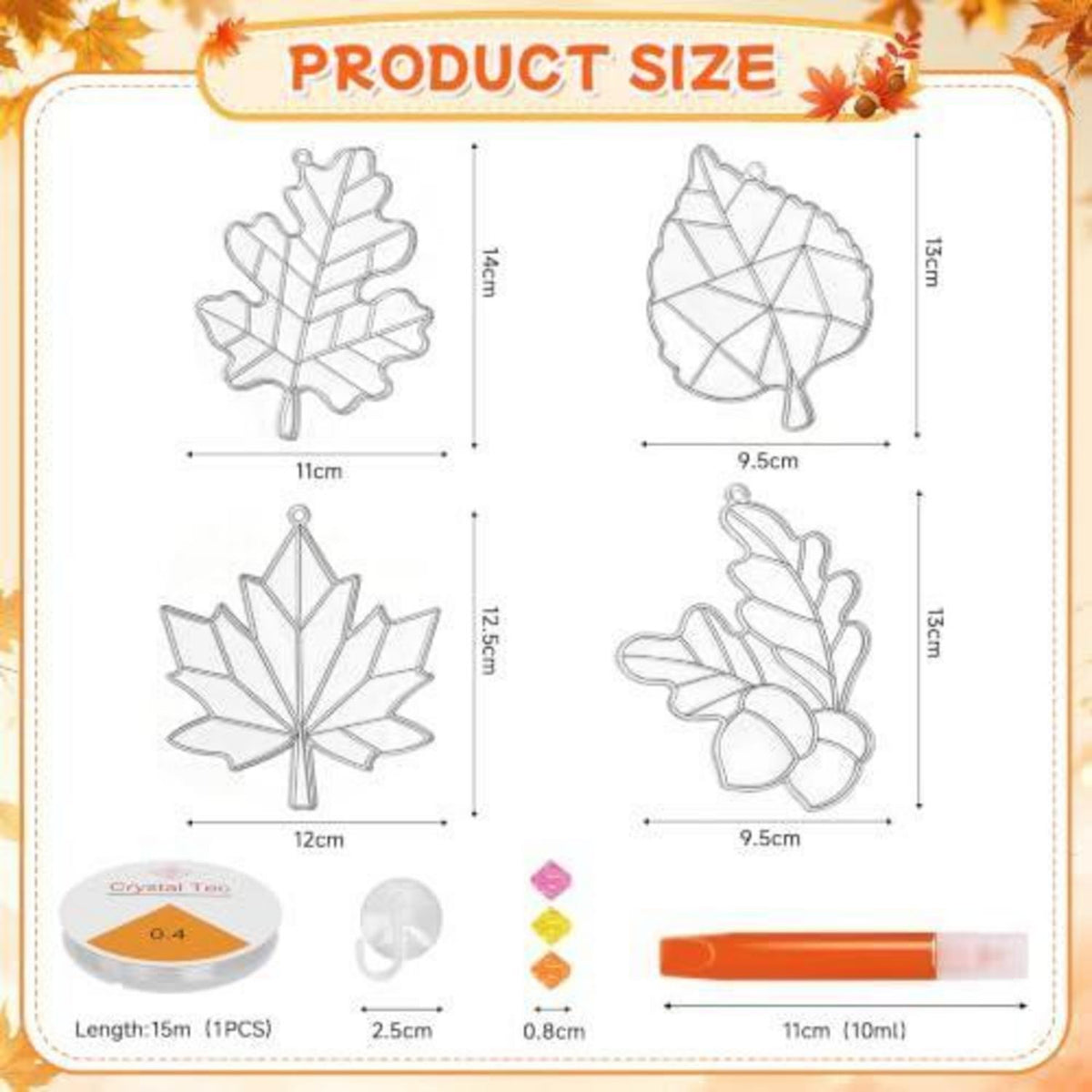 Herbst Kinder Bastelset Ahornblatt Fensterdeko zum Bemalen