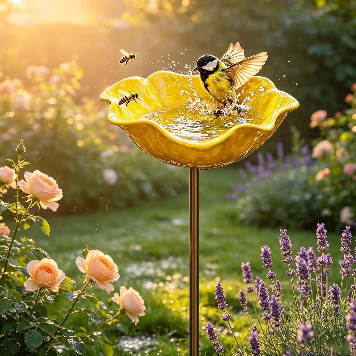 Vogeltränke Blume – 5er Set für Garten & Balkon