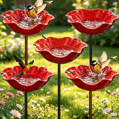 Vogeltränke Blume – 5er Set für Garten & Balkon