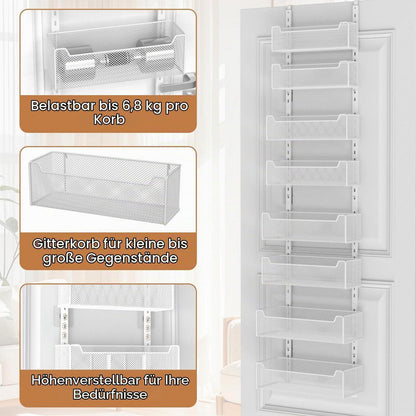 Über-Tür-Vorratsschrank-Organizer 8-stufig Weiß