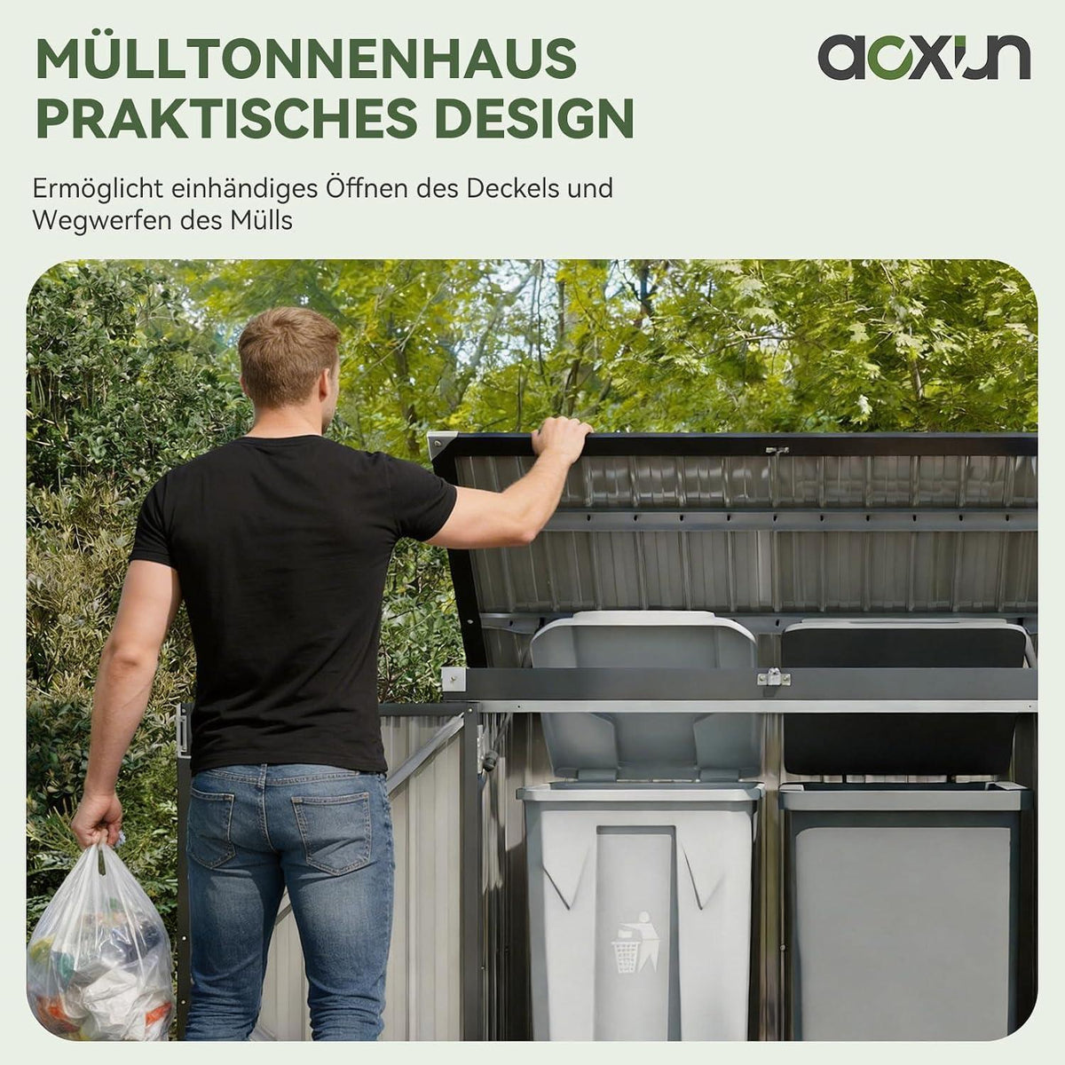 Gerätehaus Metall 150x117x80 mit Türen & Deckelzug