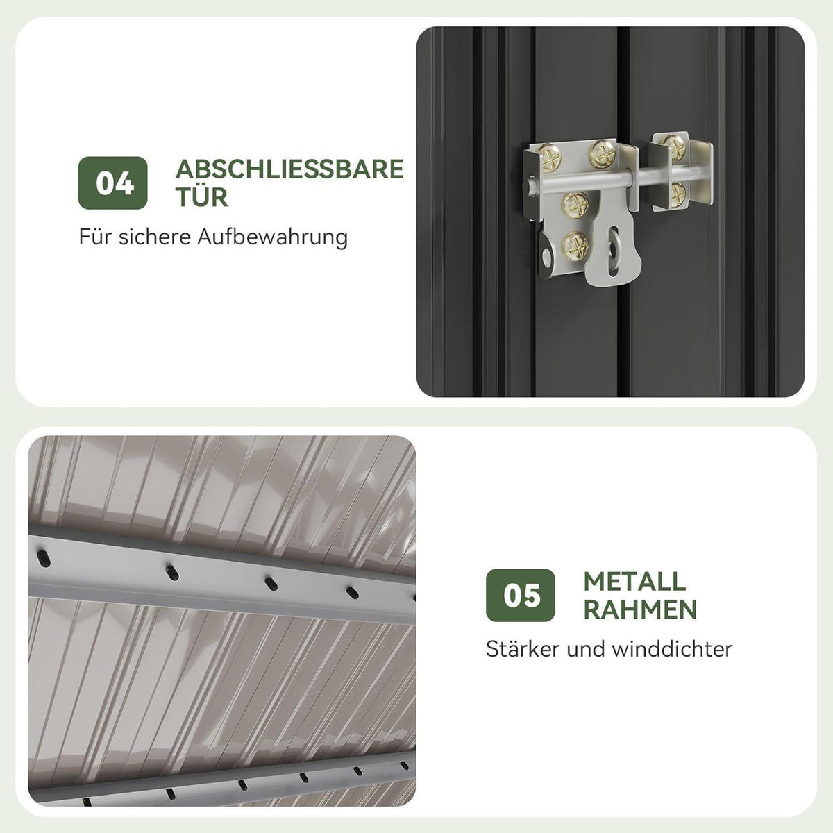 Gerätehaus Metall 150x117x80 mit Türen & Deckelzug