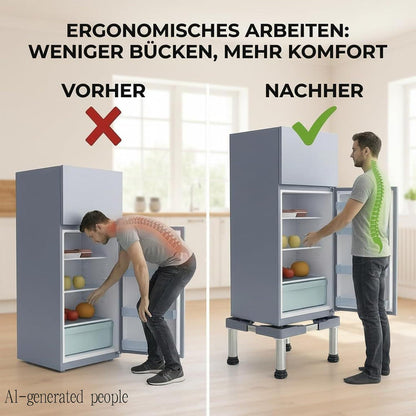 Höhenverstellbarer Kühlschrank-Waschmaschinen Sockel Weiß 42-65cm