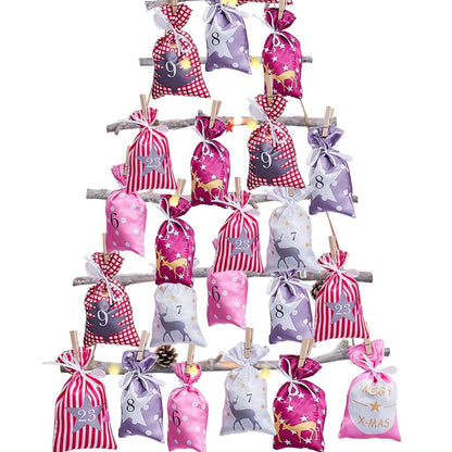 Adventskalender Groß zum Befüllen – 24 Jutebeutel & Deko