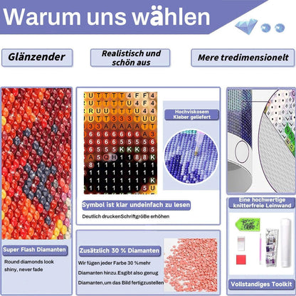 3x 5D Diamant Painting Set für Erwachsene – DIY Mosaik Bausatz