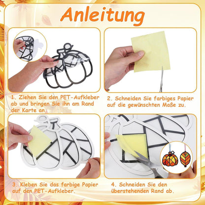 Herbst Bastelset Kinder Ahornblatt Fensterbilder 24er Set