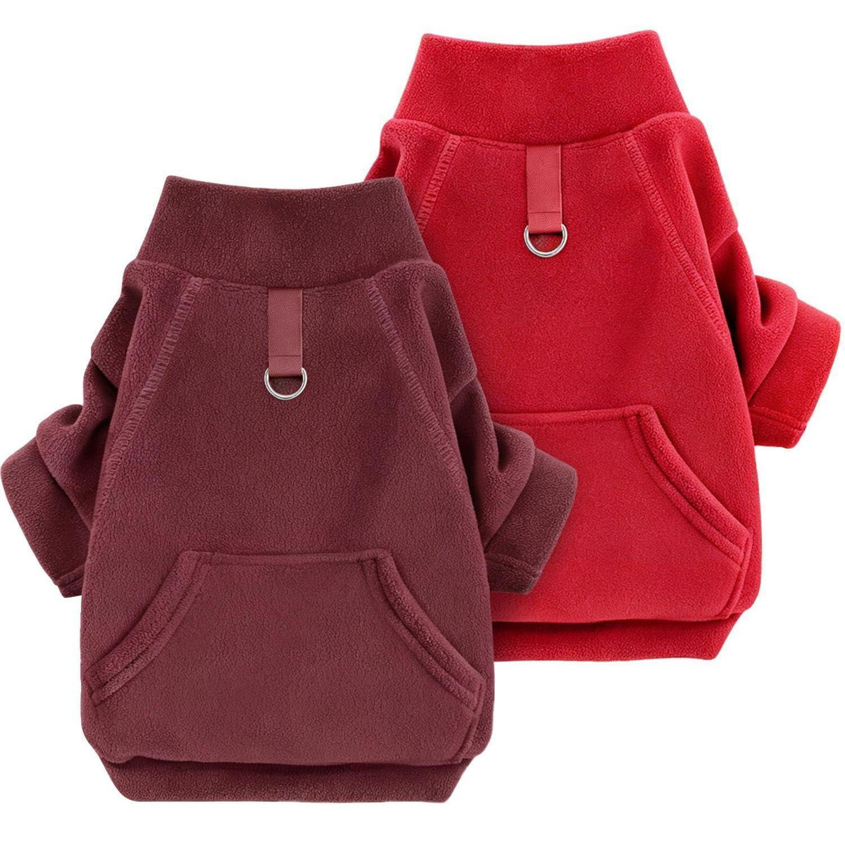Hundepullover Hoodie mit Tasche – Warm & Bequem (Rot, M)