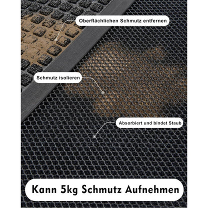 Fußmatte Halbrund 43x76 cm - Rutschfest & Schmutzfang für Draußen