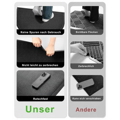 Fußmatte Halbrund 43x76 cm - Rutschfest & Schmutzfang für Draußen
