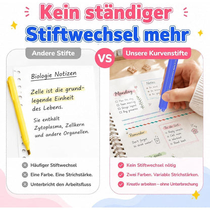 12er Textmarker Set mit Glitzer & Rollermuster