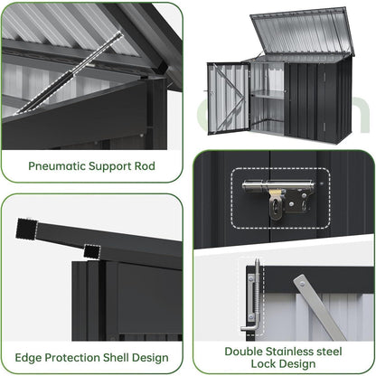 Metall-Gartenschuppen 4x2 Fuß mit Front- & Deckeltür