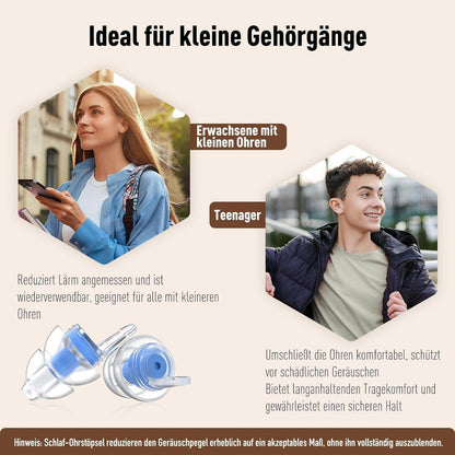 Ohrstöpsel zum Schlafen – Ultraweiche Lärmreduzierung 2 Größen