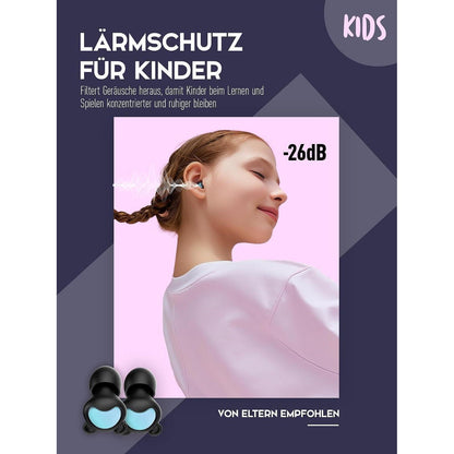 Ohrstöpsel Kinder Lärmschutz 26dB – Konzentration Schule Reisen