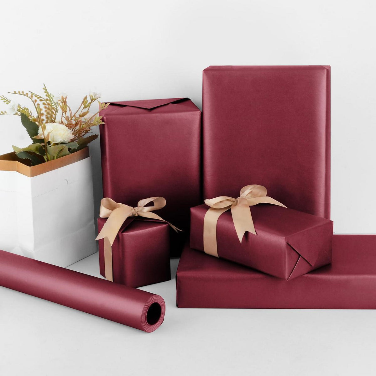 Geschenkpapier Burgunderrot 43 cm x 10 m für alle Anlässe