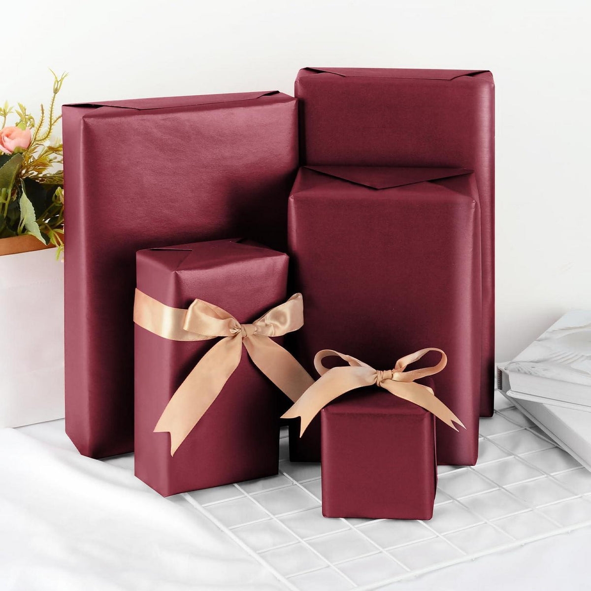 Geschenkpapier Burgunderrot 43 cm x 10 m für alle Anlässe