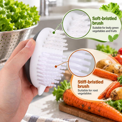 Reinigungsbürste für Obst und Gemüse mit Behälter
